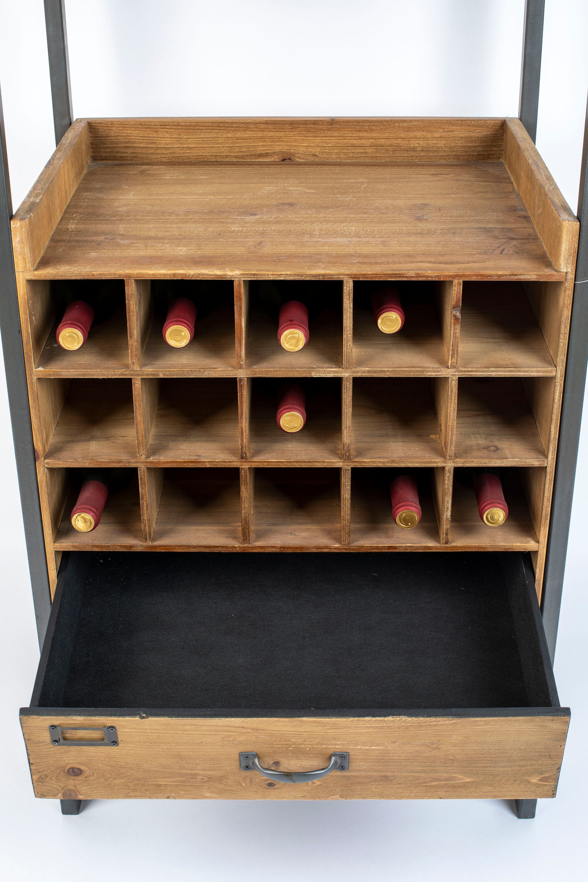 Edgar Natural Fir Wood Drinks Open Drinks Cabinet